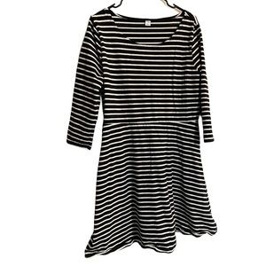 Old Navy Skater Dress XL Black/Cream Striped
